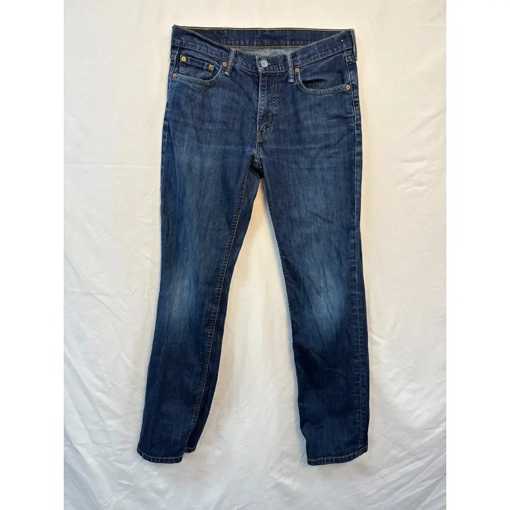 Blue Denim Jeans Straight Leg Classic 5 Pocket Medium Wash Everyday Levis 30x30